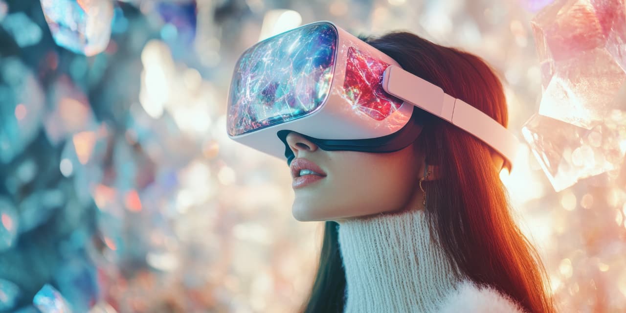 Immerssive learning une femme porte un casque VR